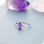 Genuine Amethyst Ring In Sterling Silver, thumbnail 5 of 9