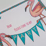 Flamingo Party Invitation And Thank You Notecards, thumbnail 5 of 7