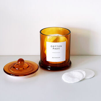 Luxury Amber Glass Bathroom Jar With Airtight Lid, 6 of 10