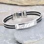 Men's Personalised Black And Silver Wire Bracelet, thumbnail 2 of 6