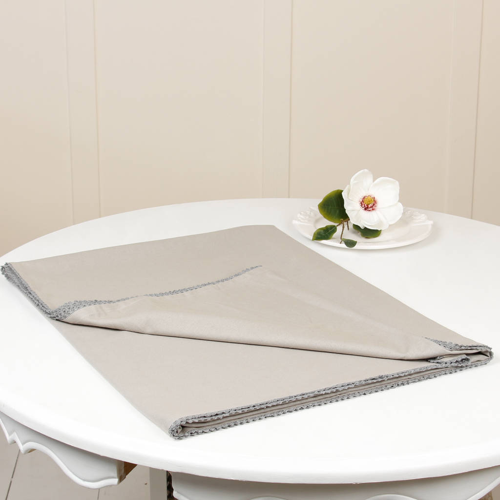 French Grey Dinner Table Cloth Set By Dibor