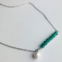 Sterling Silver Green Bead And Pearl Necklace, thumbnail 1 of 4