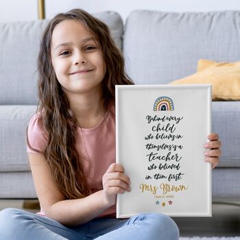 Behind Every Child Print Personalised Teacher Gift, 4 of 5