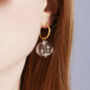 Mona Glass Bead Gold Plated Silver Hoop Earrings, thumbnail 1 of 5