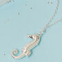 Seahorse Swarovski Crystal Necklace 18ct Gold Plated Or Eco 925 Silver, thumbnail 3 of 6