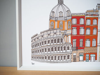 Rome Cityscape Illustration Print, 2 of 3