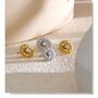 Cannes D’or Gold Crystal Flower V Gift Mini Stud Earrings, thumbnail 1 of 7