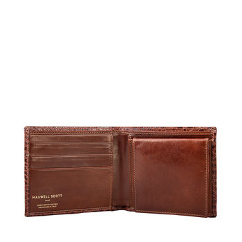 Mens Bifold Wallet With Coin Section.'Ticciano Croco', 5 of 9