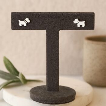 Sterling Silver Westie Scotty Dog Stud Earrings, 4 of 9