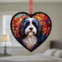 Tibetan Terrier Stained Glass Effect Heart Suncatcher, thumbnail 4 of 5