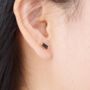 January Onyx Birthstone Stud Earrings, Onyx Stone Studs, Black Stone Studs, thumbnail 2 of 7