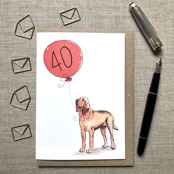 Personalised Bloodhound Dog Birthday Card, 2 of 6