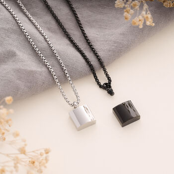 Men's Square Memorial Necklace, 5 of 5