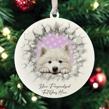 Personalised Christmas Samoyed Break Through, 3 of 10
