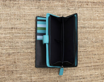 Womans Large Navy Multucolour Purse Wallet Rfid, 12 of 12