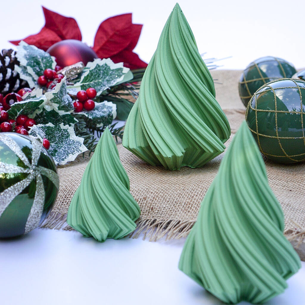 Trio Of Swirl Christmas Tree Decorative Ornament Set, 1 of 2