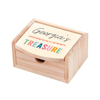 Personalised Kid’s Colourful Wooden Jewellery Box, 2 of 3