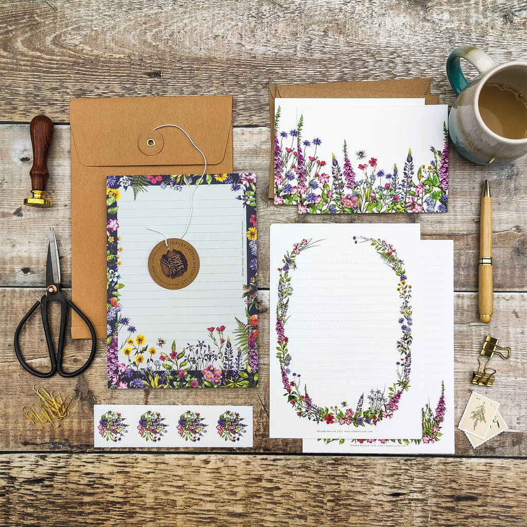 Foxgloves And Lupin Wildflower Writing Set, 1 of 8