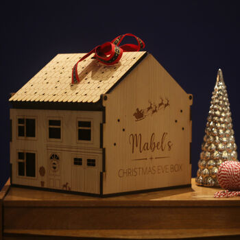 Personalised Christmas Eve Box Wooden House, 12 of 12
