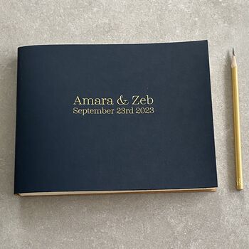 Personalised Celebration Recycled Leather Guest Book, 6 of 7