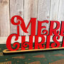 Fancy Font Merry Christmas Standing Sign With Base Decoration, thumbnail 4 of 5