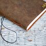 Personalised Brown Buffalo Leather Elastic Tie Journal, thumbnail 4 of 8