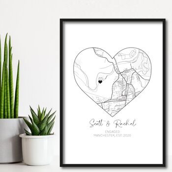 Engagement Gift Map For Couples, She Said Yes Map Print, 6 of 7