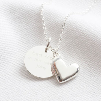 Personalised Puffed Heart Pendant Necklace, 3 of 5