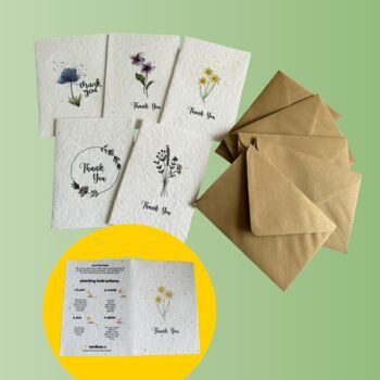 Handmade Plantable Wildflower Seeded Thank You Cards, 12 of 12