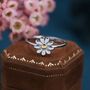 Sterling Silver Adjustable Daisy Flower Ring, thumbnail 2 of 8