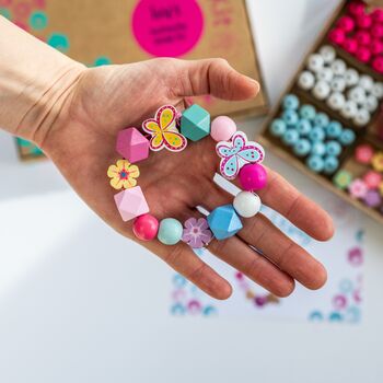 Personalised Butterfly And Flower Wooden Bead Making Kit, 5 of 9