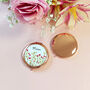 Floral Name Rose Gold Compact Mirror, thumbnail 5 of 8