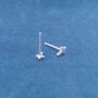 Tiny Minimalistic Cross Stud Earrings, Silver Cross Earrings, Small Studs, thumbnail 6 of 7