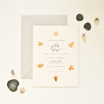 Gold Leaf Wedding Invitation, 3 of 3