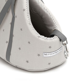 Mutts And Hounds Luxury Dog Carrier Grey Stars, 4 of 4