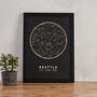 Black And Gold Metallic Map Of The Stars Print, thumbnail 1 of 7