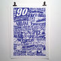 The Nineties 1990’s Decade Typography Print, thumbnail 3 of 11