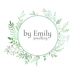 By Emily jewellery logo in a wreath of green leaves