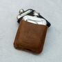 Brown/Black Leather Cased Hip Flask 6oz Stainless Steel, thumbnail 1 of 12