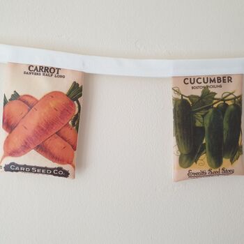 Fabric Vegetable Seed Packet Bunting Decoration, 4 of 8