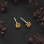 Sterling Silver Citrine Micro Stud Earrings, thumbnail 1 of 4