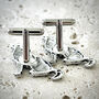 Wild Wolf Cufflinks Antiqued Pewter Wolves, thumbnail 2 of 5