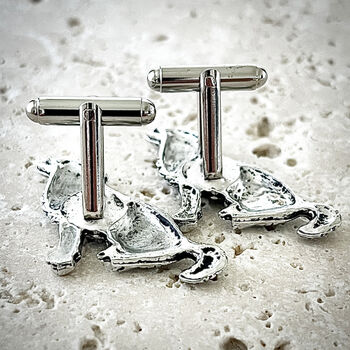 Wild Wolf Cufflinks Antiqued Pewter Wolves, 2 of 5