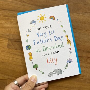 Personalised 1st Fathers Day Grandad Card, 2 of 4