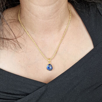 Gold Plated Sapphire September Birthstone Rope Necklace, 2 of 5