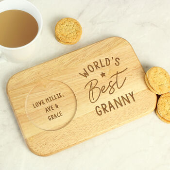 Personalised World's Best Wooden Coaster Tray, 3 of 4