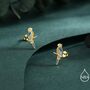Blue And Yellow Macaw Parrot Bird Stud Earrings In Sterling Silver, thumbnail 4 of 10