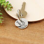 New Home Housewarming Gift Round Pewter Keyring With Date And Initials, thumbnail 6 of 6