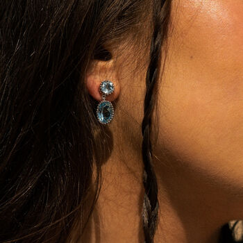Silver Sky Blue Topaz Aurelia Earrings, 3 of 5