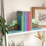 Personalised Kids Green Tractor Bookends, thumbnail 3 of 6